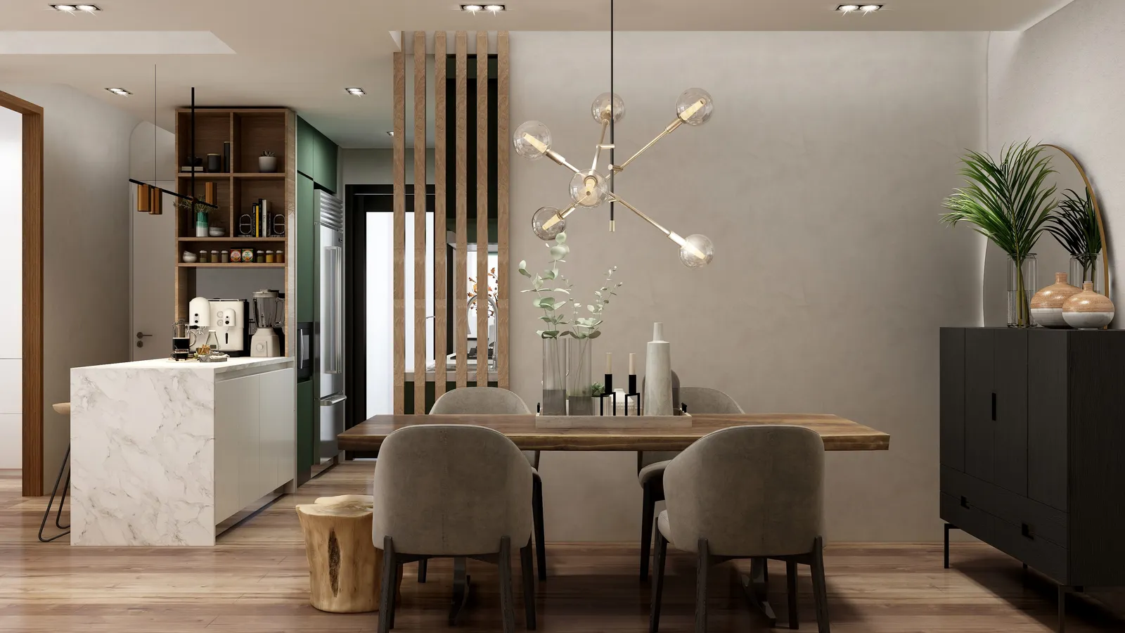 Cocina · Office y comedor