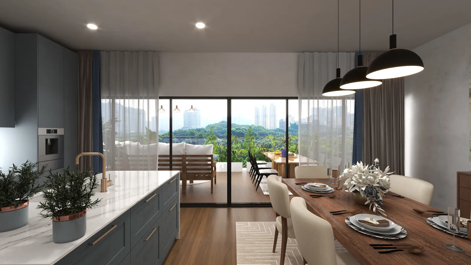 Cocina · Office y comedor