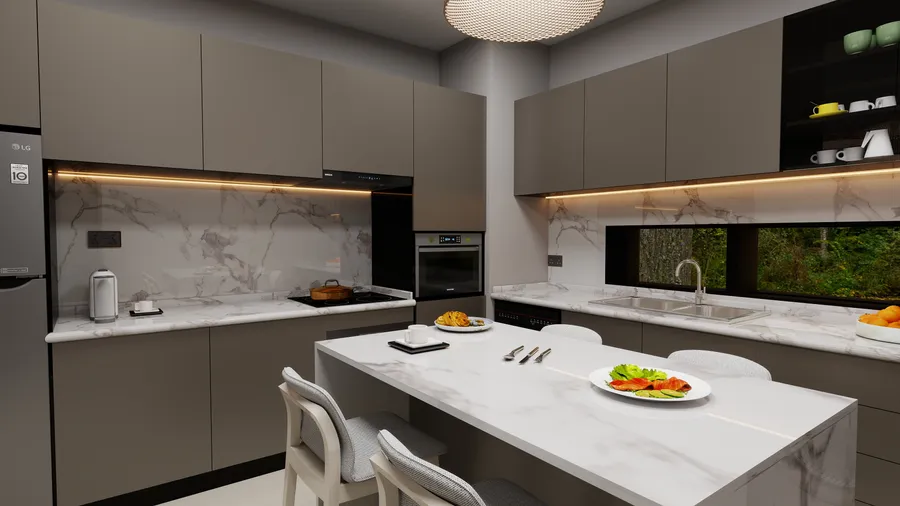 Cocina · Oscura y premium